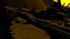 A capital ship's hull, backlit