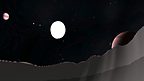 The sky from a barren moon